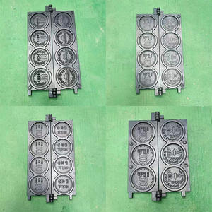 Máquina eléctrica comercial para hacer gofres de monedas, máquina para hacer gofres antiadherentes de aleación de aluminio, máquina eléctrica para hacer gofres de monedas de queso a gas - Product Image 6