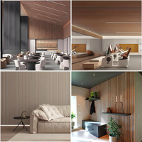 Panneaux muraux acoustiques modernes en MDF, style minimaliste américain, placage léger, imperméables, design à lattes, écologiques, pour salon