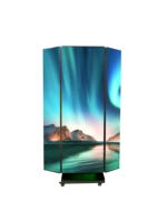 Écran LED intérieur AD-MOVE à trois volets simple/double face avec pas de pixel de 1,86 mm, graphiques OEM, utilisation en centre commercial, mur vidéo