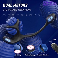 Masseur de prostate vibrant, anneau pénien, jouets sexuels anaux, plug anal vibrant avec 9 vitesses, anneau vibrant pour pénis pour massage des testicules
