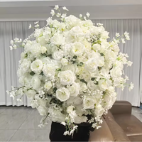 Vente flash - Arrangement floral moderne de haute qualité, grande rose de 60 cm, centre de table pour mariage, fleurs artificielles en soie, boule de fleurs
