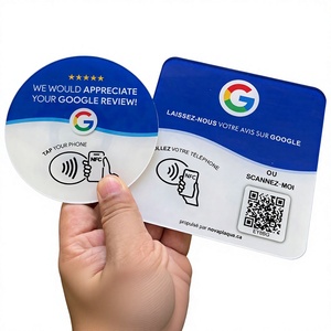 Autocollant NFC en acrylique Ka Zhi Run pour avis Google, rond ou carré, à taper ou scanner pour les commentaires, personnalisable - Product Image 3