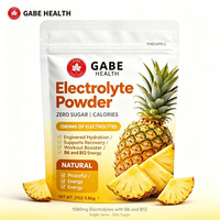 Poudre d'électrolytes en sachets à marque privée OEM, saveur ananas, sans sucre, B6 B12, énergie, sans gluten, personnalisable pour athlètes