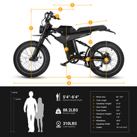 Vélo électrique style cyclomoteur avec pneus larges pour adolescents, tout-terrain, 750W, 28 mph, rapide, 48V, en stock dans l'entrepôt américain