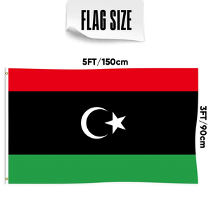Haute qualité 100% Polyester 3 * 5ft <span class=keywords><strong>rouge</strong></span> noir vert <span class=keywords><strong>lune</strong></span> et étoile National libye fanion <span class=keywords><strong>drapeau</strong></span> pour les activités de plein air - Product Image 3