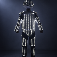 Costume de robot LED lumineux intégral pour homme, tenue futuriste pour performance en boîte de nuit, en polyester pour spectacles et soirées