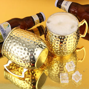 Altın kolu ile sıcak satış klasik bakır bira bardağı toptan yüksek kalite paslanmaz çelik dövülmüş moskova Mule kupa - Product Image 4