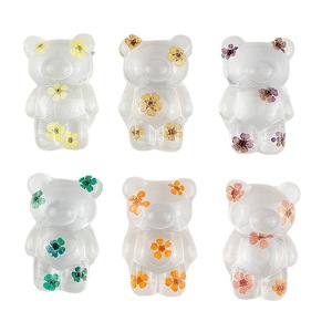 Hot Selling Cute Bear <strong>Expanding</strong> Stand Griptok Dry Real Flower Transparent Desktop Lazy Grip Tok Lazy Cell Phone <strong>Holder</strong> Socket - Product Image 2