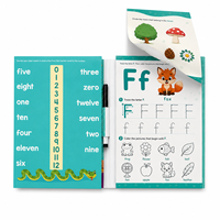 Libro de Actividades Reutilizable para Jardín de Niños, Cuaderno de Aprendizaje Preescolar con Marcador para Niños de 5 a 6 Años, Letras, Números, Formas