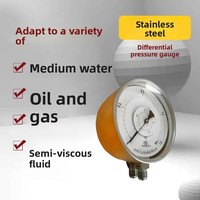 Manomètre différentiel de précision à double aiguille et double tube en acier inoxydable, pour haute pression statique, avec aiguille micro-instrumentale