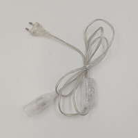 Câble gainé de fil transparent avec prise EU, interrupteur 303 et culot de lampe nu E14