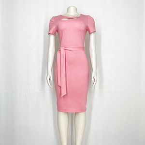 <span class=keywords><strong>Abito</strong></span> bendato a manica corta aderente <span class=keywords><strong>con</strong></span> lacci al ginocchio da donna di ultima generazione - Product Image 5