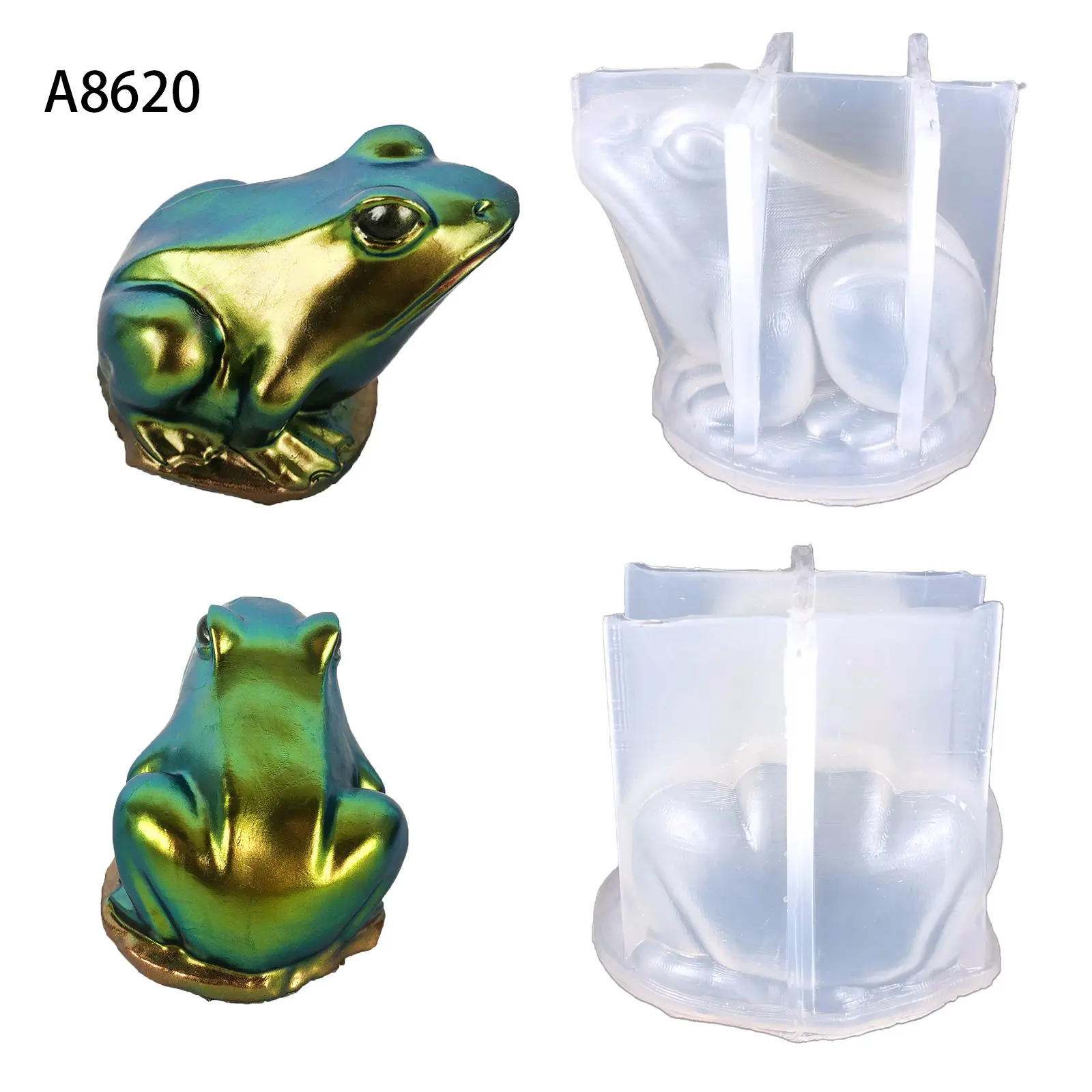 A8620 3D frog Resin Silicone Molds Epoxy Casting candle silicone Mould for DIY Craft