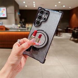 Para <span class=keywords><strong>Samsung</strong></span> S24 Ultra Magnetic Phone case galvanoplastia espejo soporte A55 Luxury Glitter Phone Case Funda trasera <span class=keywords><strong>a</strong></span> prueba de golpes - Product Image 5