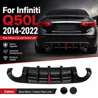 For Infiniti Q50L 2014-2022 Car Accessories Rear Bumper Diffuser Lip Vertical LED Light Sport Styling Kit