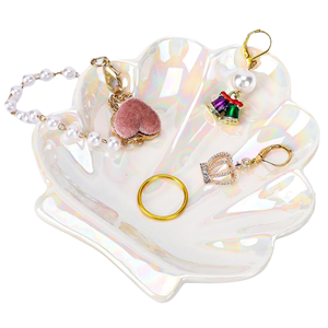 Custom Logo Ring Tray Jewelry, Beach Dish Decor, Seashell Jewelry Bowl <b>Gift</b> for Women Girls Room Decor - Product Image 1