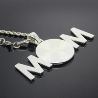 Vente en gros de cadeaux de fête des mères avec cœur vierge pour maman collier à breloques personnalisé bricolage pendentif imprimable vierge collier à sublimation pour fête
