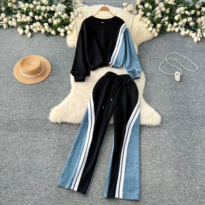 Afrika tarzı yaz rahat yeni spor Jogger baskılı uzun kollu bol tişört pantolon seti dantel Vintage dekorasyon - Product Image 6