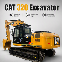Excavatrice CAT 320D2 d'occasion fiable, capacité de godet de 20 tonnes, pelle Caterpillar 320D2 d'occasion pour travaux routiers