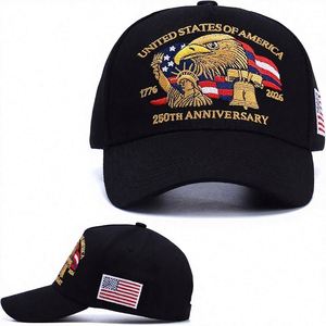 Gorra de Béisbol Zolquatra 250.º Aniversario de EE. UU., PVC, 6 Paneles, Ajustable, Unisex, con Bordado 1776-2026 para Hombre y Mujer - Product Image 1