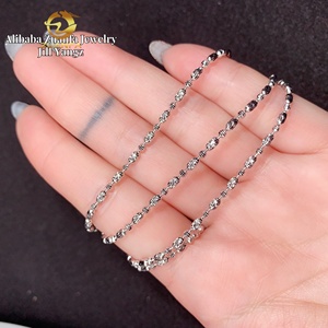 Colar e Pulseira de Prata 925 Simples, Acessíveis, com Corrente de Contas Moon Ice de 2mm e <span class=keywords><strong>4mm</strong></span>, Sem Moissanite, Corrente Tipo Corda, Corte Milk - Product Image 4
