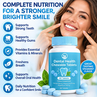 Complément alimentaire buccal pour adultes à la saveur menthe, comprimés à croquer d'hydroxyapatite de calcium OEM pour des dents fortes avec vitamines D3 et K2