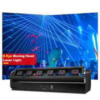 SHTX Lumière laser mobile de haute qualité rouge vert bleu 3 en 1 6X500mw DMX DJ 6 yeux boîte de nuit scène mariage lumière laser RGB barre
