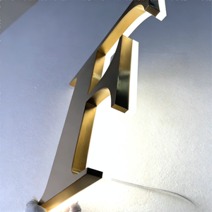 商业公司3D标志定制LED标牌标志灯牌LED背光金色金属亚克力LED发光标牌 - Product Image 4