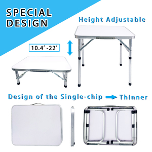 Mesa Plegable Blanca Ajustable de Aluminio para Exteriores, Portátil, para Camping, Picnic, Playa, Tipo Maleta - Product Image 4