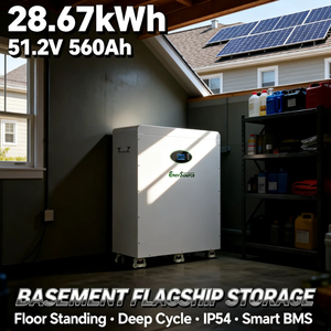 Baterai Lithium Ion 28kWh 48V 51.2V 560Ah untuk Sistem Tenaga Surya Off Grid, Tipe Berdiri Lantai dengan Roda - Product Image 2