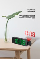 Réveil intelligent à projection LED 2026 avec grand écran numérique et thermomètre intégré pour chambre à coucher – Horloge de chevet moderne en plastique