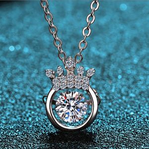 จี้เพชรโมอิส S925มงกุฎสร้อยคอเงินสเตอร์ลิงประดับของขวัญวันวาเลนไทน์ - Product Image 3