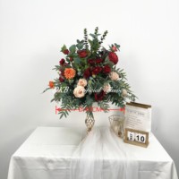 Décoration florale de mariage : Grande composition de roses, centres de table en fleurs artificielles en soie, boule de fleurs artificielles pour mariage