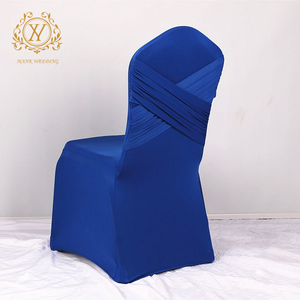 Housse de chaise de banquet blanche unie en polyuréthane et spandex extensible tout compris pour mariage et hôtel - Product Image 3