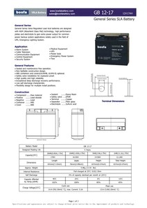 <span class=keywords><strong>Batterie</strong></span> VRLA AGM UPS <span class=keywords><strong>12V</strong></span> <span class=keywords><strong>17Ah</strong></span> 20h Rechargeable Sans Entretien pour Outils Électriques et Électronique Grand Public - Product Image 3