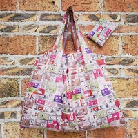 Sac de courses de supermarché à motif de dessin animé, sac d'épicerie écologique à poignée, sac cadeau en PLA pliable et portable de grande capacité, vente en gros