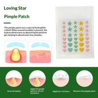 Patchs anti-acné hydrocolloïdes en PE, motif étoile à cinq branches, doux pour la peau, réparation légère, colorés et mignons, pour tous types de peau, fabriqués en Guangdong