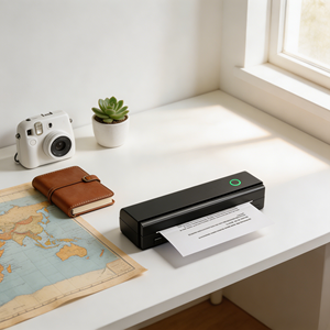 Mini imprimante thermique portable A4 sans encre, légère, pour une utilisation en extérieur, pour l'impression de factures, de reçus, d'étiquettes d'expédition et de documents. - Product Image 1