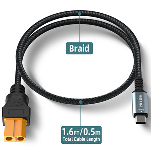 0.5/1/2/3m XT60 dây điện USB Type-C để XT60 Cáp được sử dụng cho hàng không vũ trụ mô hình thiết bị điện SC100 nhanh sạc giao thức Cáp - Product Image 3