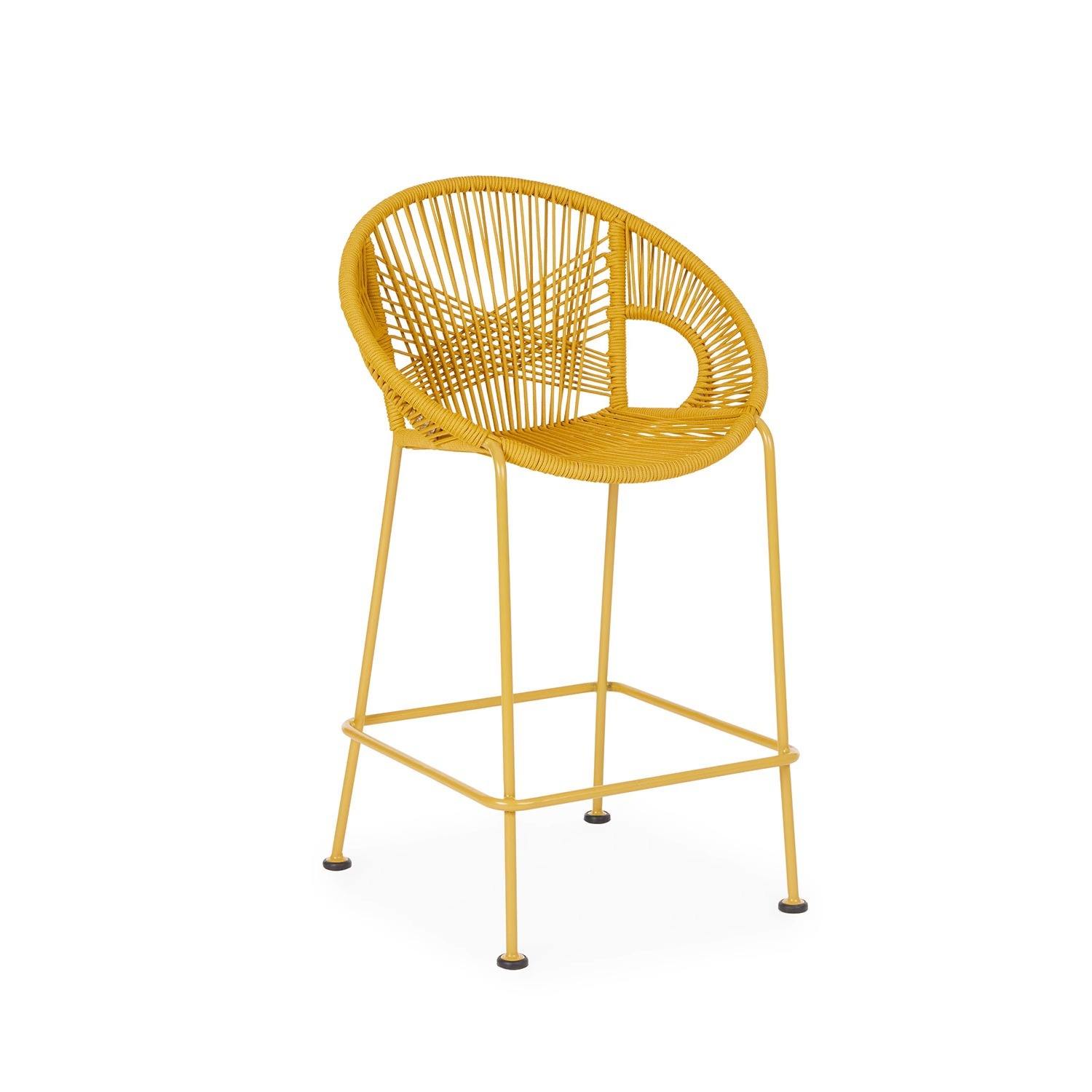 Tabourets de bar en corde bleue