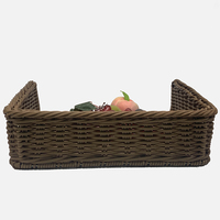 Panier de rangement pour fruits et légumes en rotin plastique durable de haute qualité OEM, panier de présentation pour supermarché