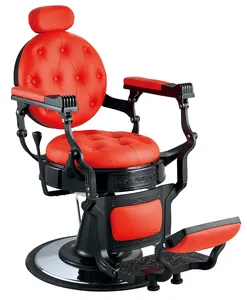 Cadeira de barbeiro para cabeleireiro, equipamento clássico de beleza usado em couro, moda personalizada, móveis para salão de beleza por atacado