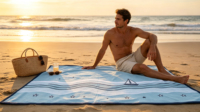 Personalized Custom High-quality 100% Cotton Printed Eco-friendly Water-absorbent Sand-proof Multi-functional Beach Towel