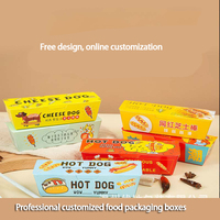 Boîte de papier d'emballage alimentaire imprimée à emporter personnalisée coréenne maïs chien emballage alimentaire boîte de nourriture conteneur Hot Dog plateaux en papier boîte à collation