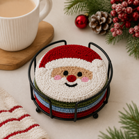 Ensemble de sous-verres capitonnés absorbants pour une décoration festive de luxe faite à la main, protection fonctionnelle de table, cadeau idéal pour la maison