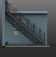 Escalier extérieur moderne en acier galvanisé avec marches en acier antidérapantes, durable et sûr pour une utilisation en extérieur