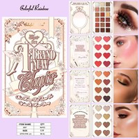 Palette de fards à paupières en gros 42 couleurs, livre-palette 4 pages avec contour, blush et illuminateur, maquillage Sombra De Ojos Paleta Libro