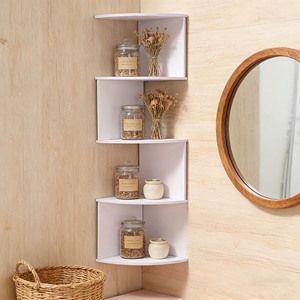 Creative Home Corner Shelf Triangular Wall Mounted 5 Layer <b>Storage</b> Rack For <b>Kitchen</b> Books Stationery Easy Installation - Product Image 1