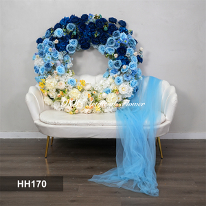 พวงหรีดดอกไม้ประดิษฐ์สีน้ำเงินขายส่ง สำหรับตกแต่งประตูหน้าบ้าน ระเบียงบ้าน ฟาร์มเฮาส์ ลานบ้าน สวน หน้าต่างบ้าน - Product Image 2