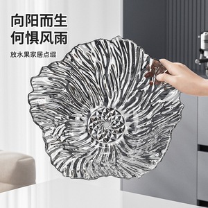 Petal Shaped Fruit Bowl Plastic Transparent Home Decor Serving Dish For Living Room Coffee Table Snacks Fruits Salad - Product Image 2